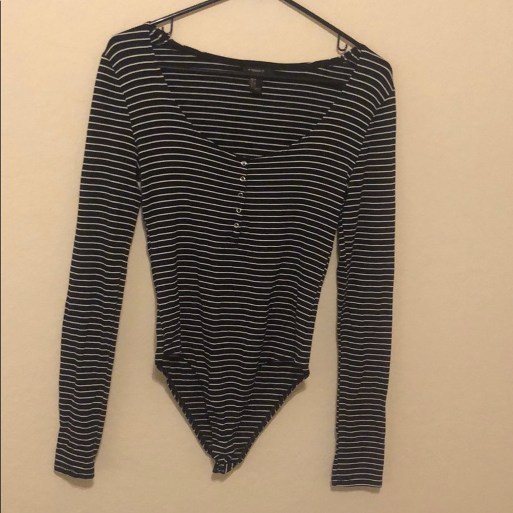 Long Sleeve Striped Body Suit